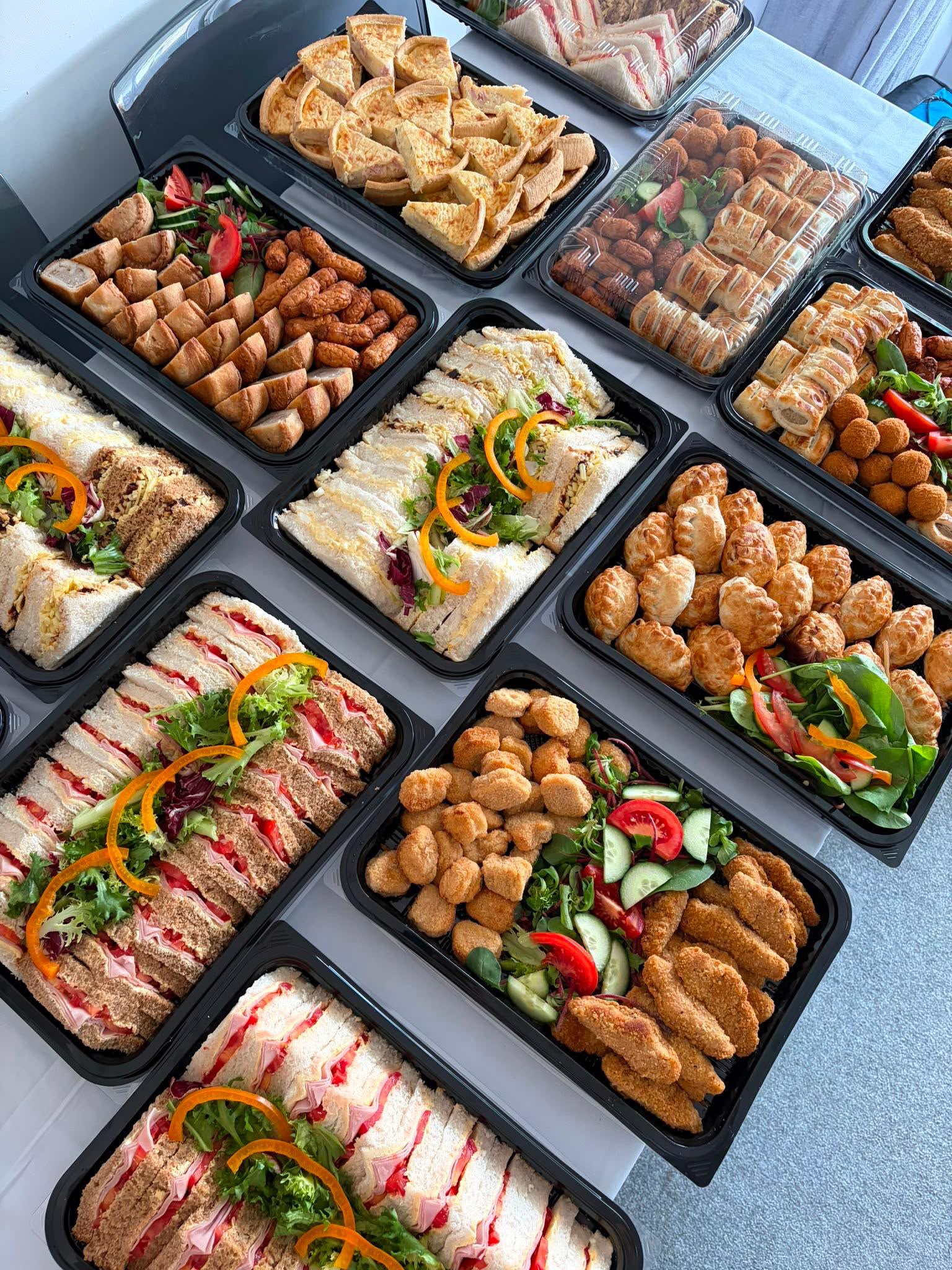 SJK buffet platters with freshly filled rolls and savoury bites